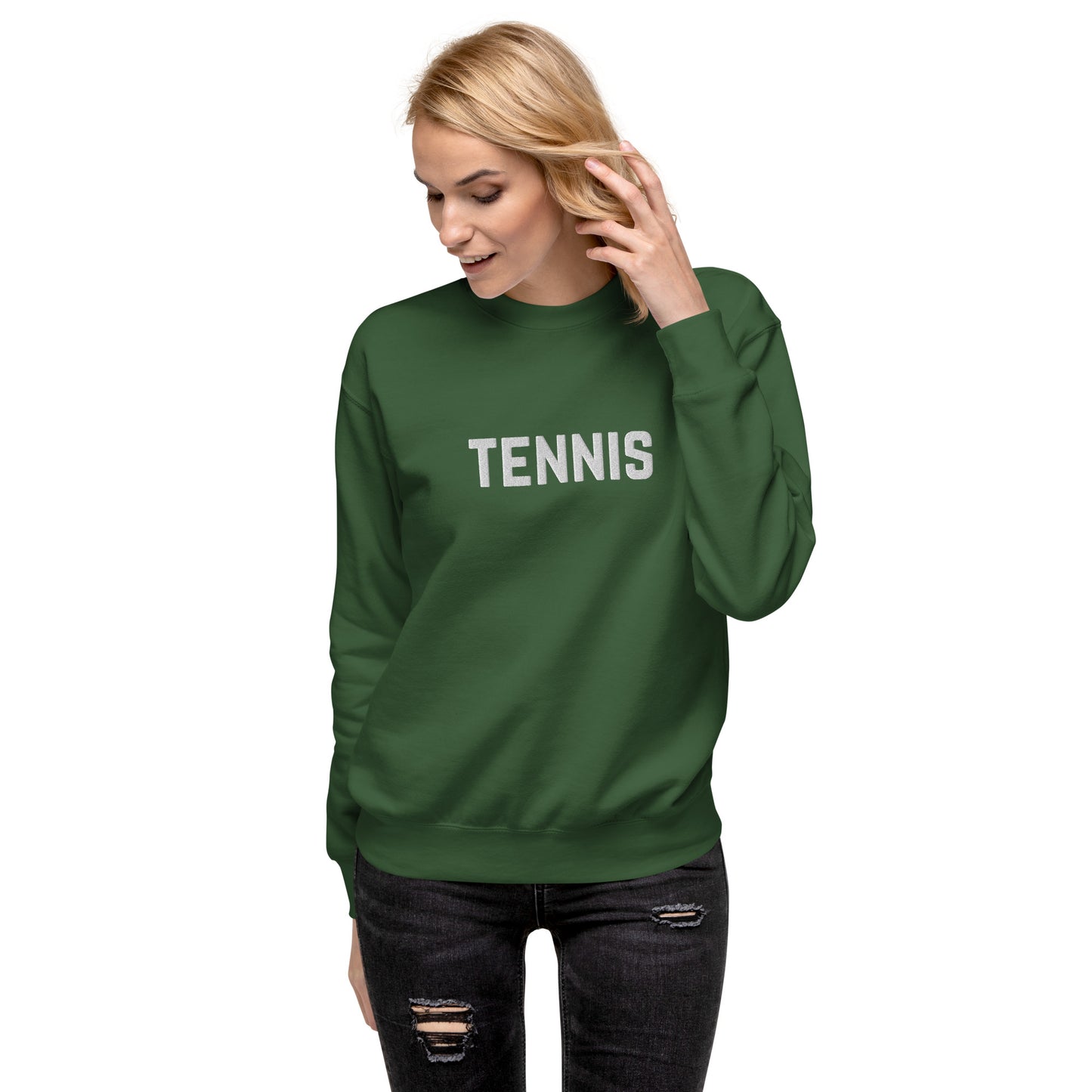 Tennis Embroidered Unisex Premium Sweatshirt